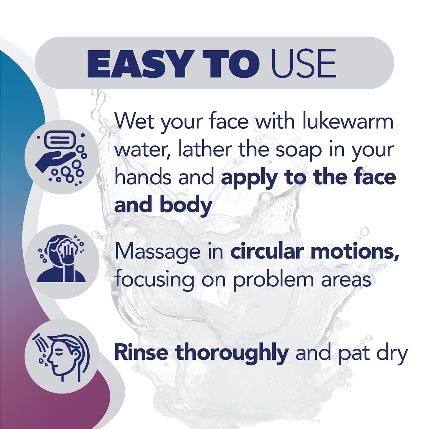 Label highlights natural extracts that calm and nourish skin