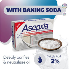 Texture detail of Asepxia soap with baking soda exfoliation