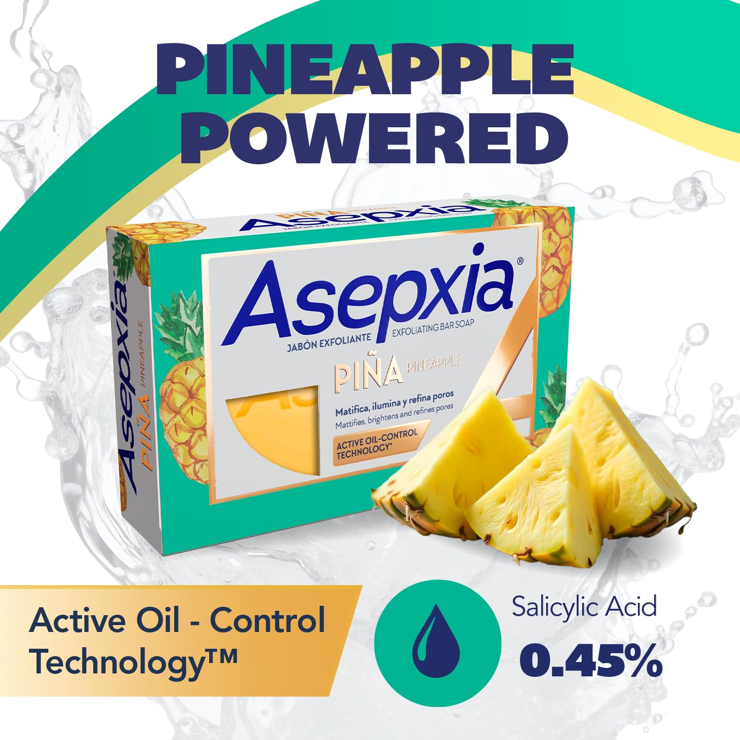 Asepxia Bar Soap controls oil and reduces shine