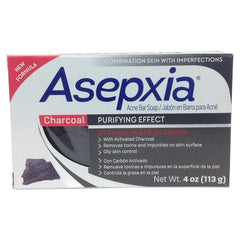 Asepxia Charcoal Cleansing Bar closeup shows rich lather for impurities removal.