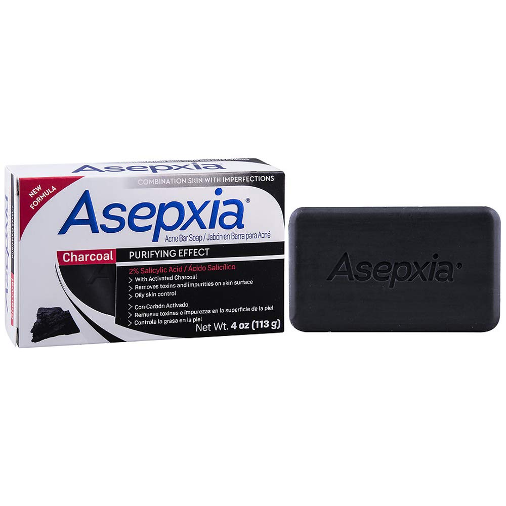 Asepxia Charcoal Cleansing Bar packaging highlights value pack.