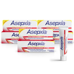 Asepxia spot-treatment cream tube with 2% salicylic acid for targeted acne care.