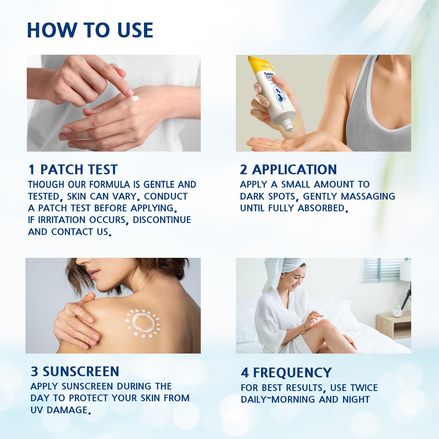 Ashania Brightening and Nourishing ingredients shown on product card.
