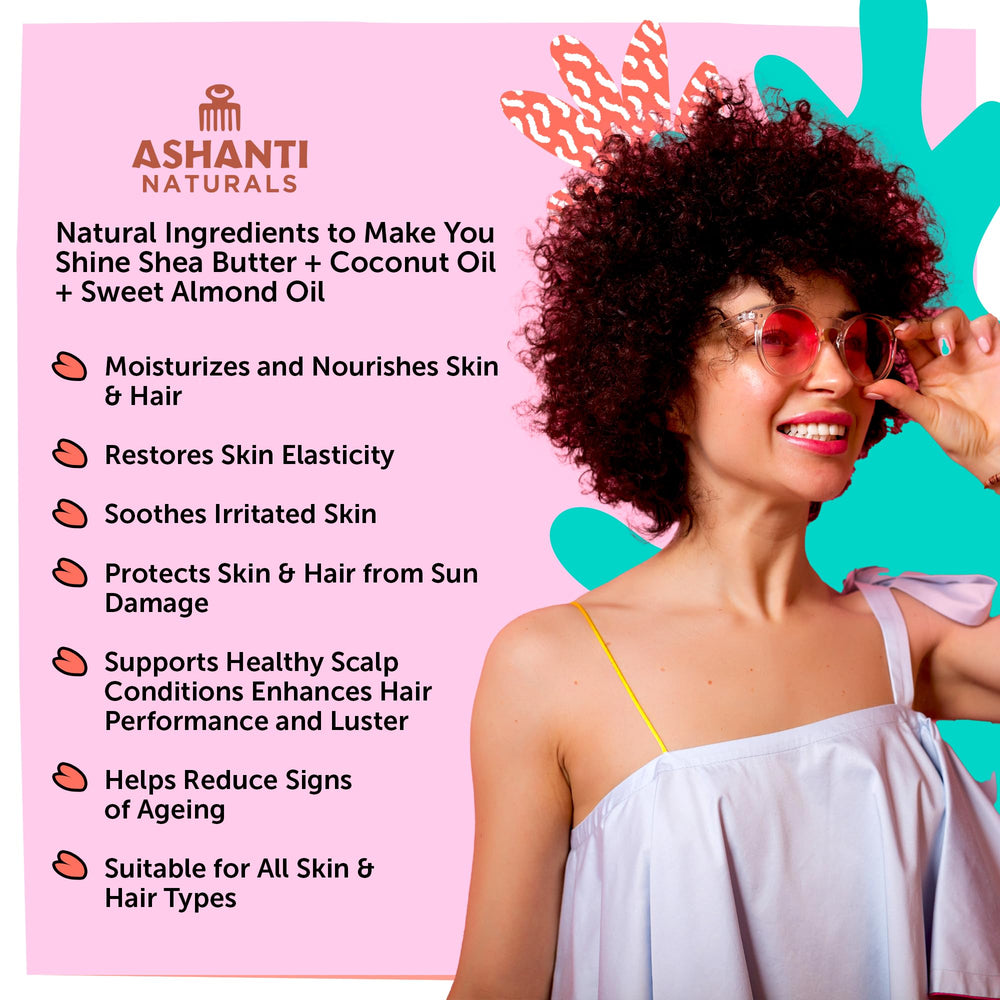 Ashanti Naturals almond oil infusion in shea butter for nourishment