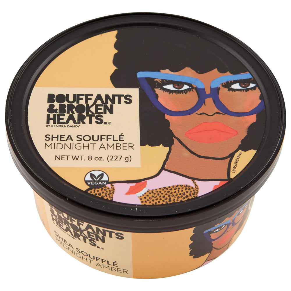 Ashanti Naturals Midnight Amber Souffle whipped shea butter jar for rich skin hydration.