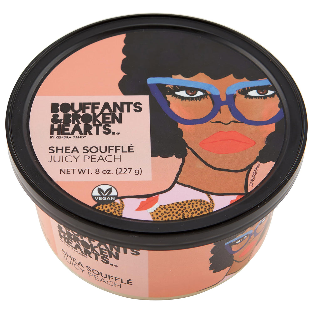 Ashanti Naturals Juicy Peach Souffle whipped shea butter jar for soft, hydrated skin.