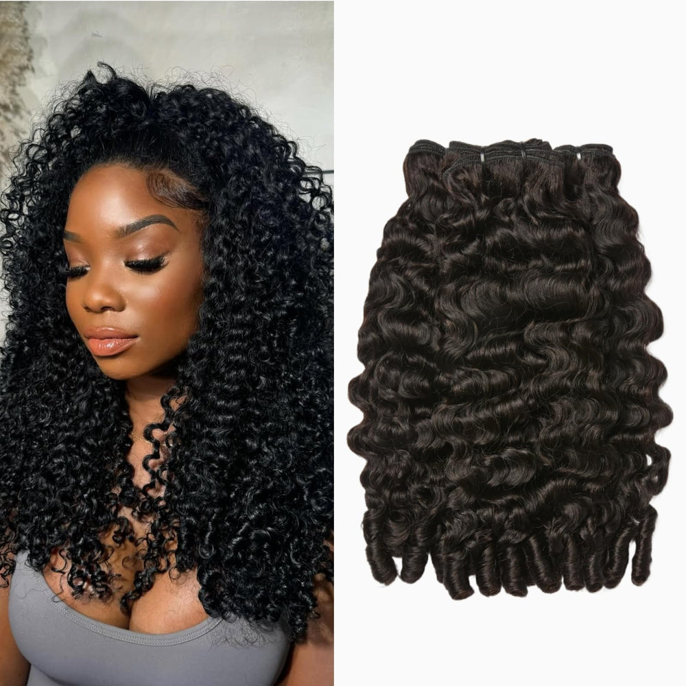 ASHINE Burmese curly bundles 18-inch closeup curls highlight defined texture and quality.