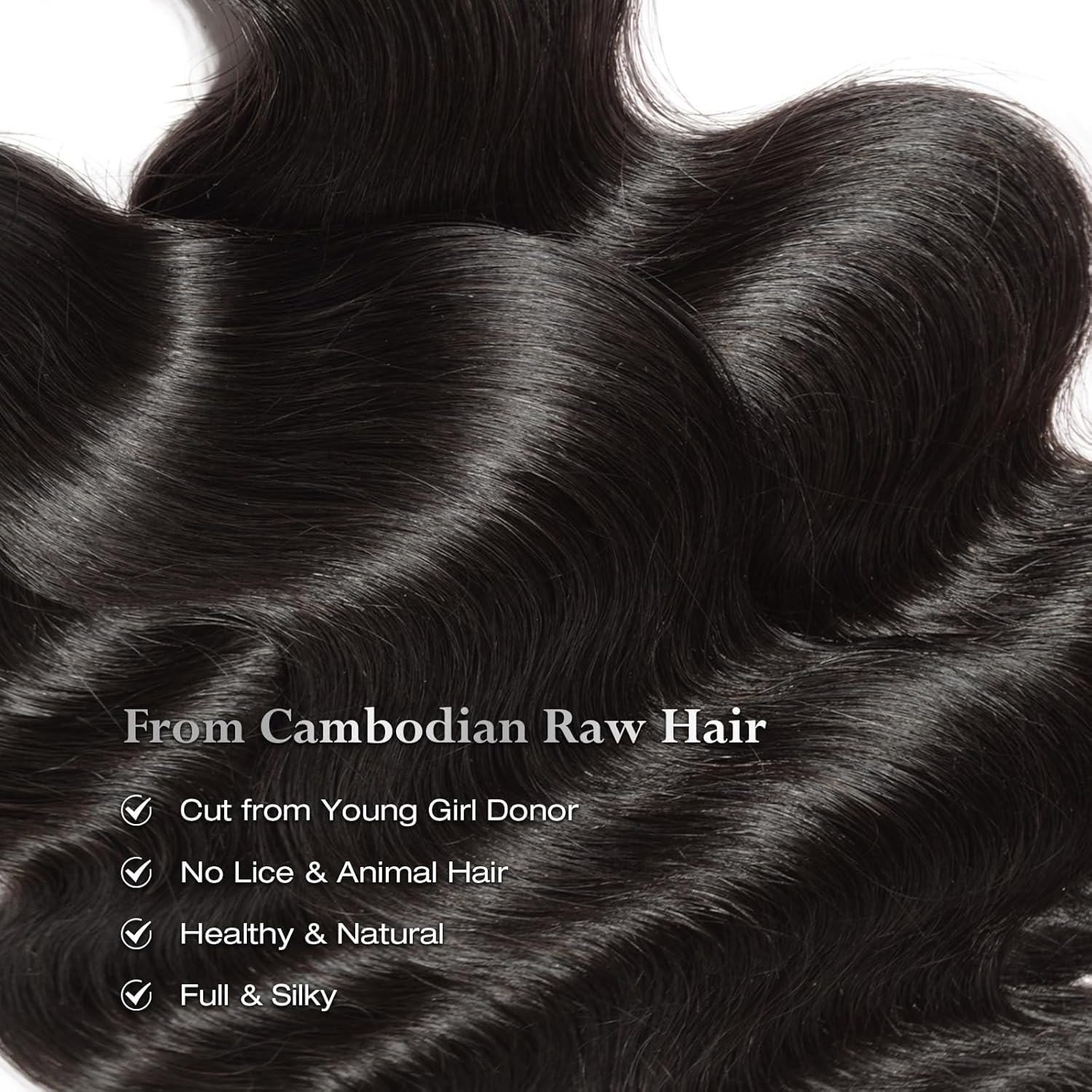 ASHINE Cambodian raw hair bundles 20-inch straight for sleek styling