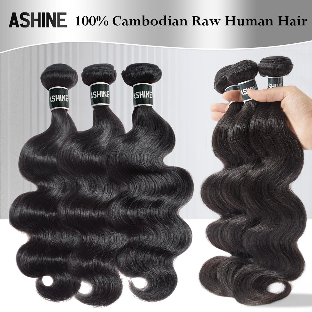 ASHINE Cambodian raw hair body wave 20-inch bundles deliver soft silky movement