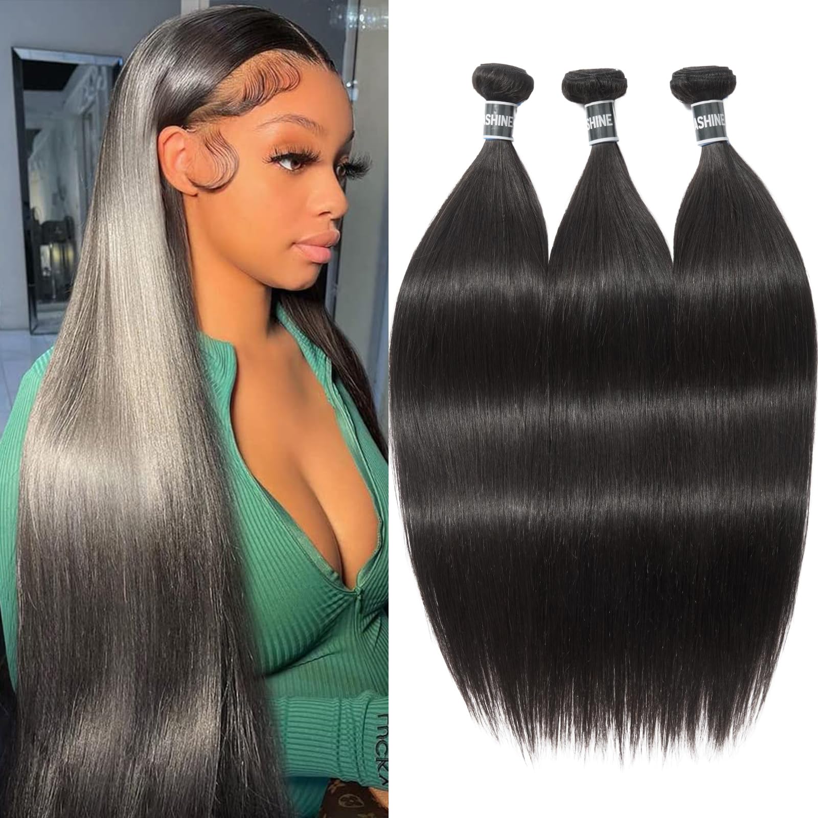 ASHINE Cambodian raw hair bundles in body wave and straight textures.