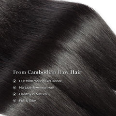 ASHINE natural black color hair for a rich, authentic look.