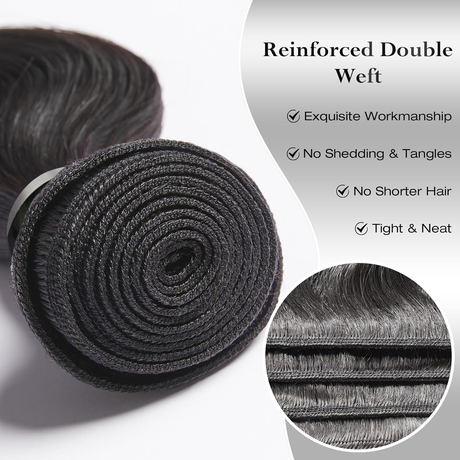 ASHINE reinforced double weft for durability and long-lasting full looks