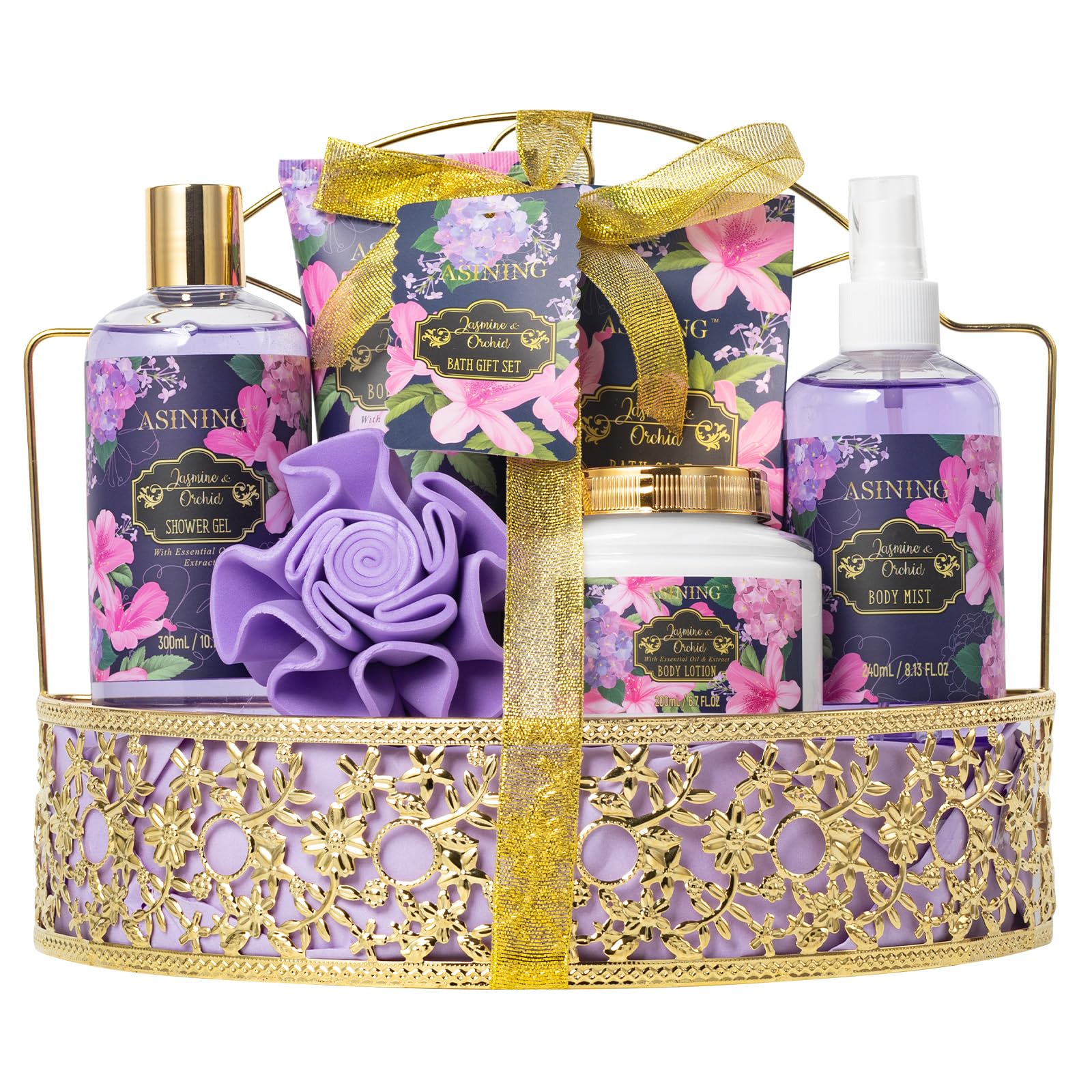 ASINING Beauty Kits gift basket featuring orchid and jasmine notes for at-home spa