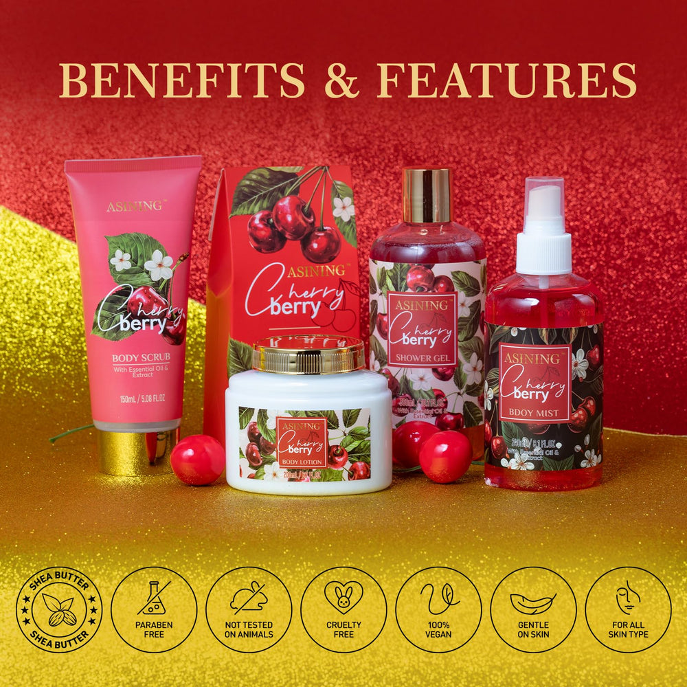 ASINING exfoliating scrub with cherry scent for radiant, softened skin