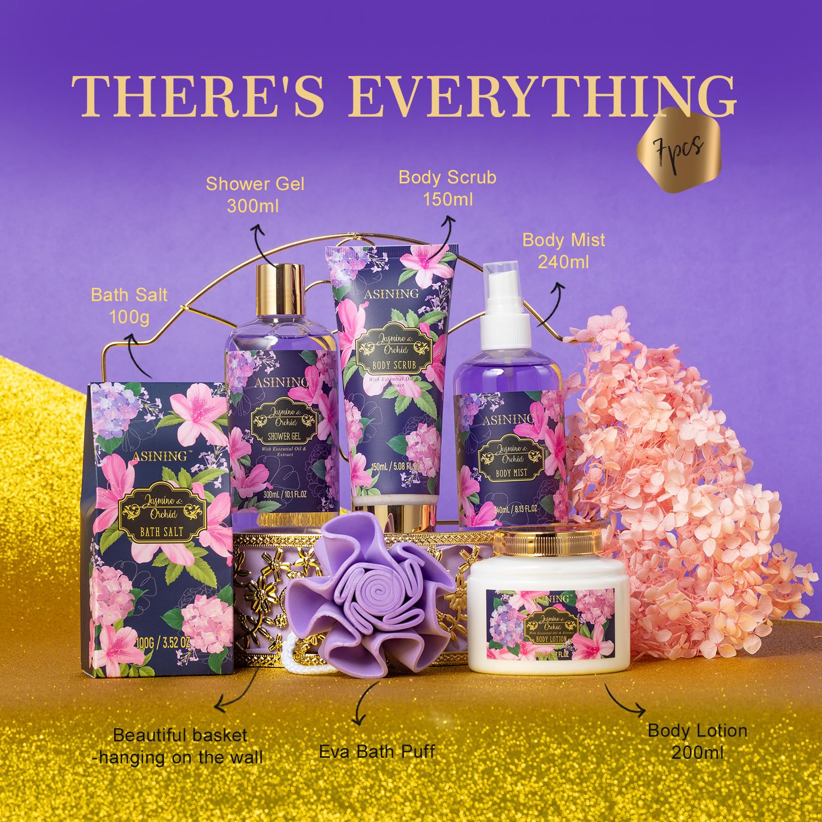 ASINING Orchid & Jasmine fragrance bottle highlights floral scent and refreshing mood