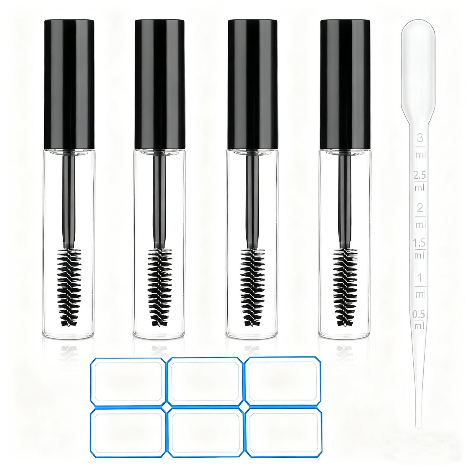 AskBed 4-pack empty mascara tubes for safe, DIY blends.
