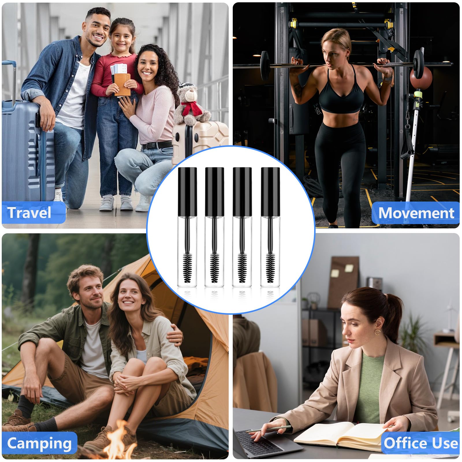 AskBed portable, compact mascara tubes for easy on-the-go touch-ups.