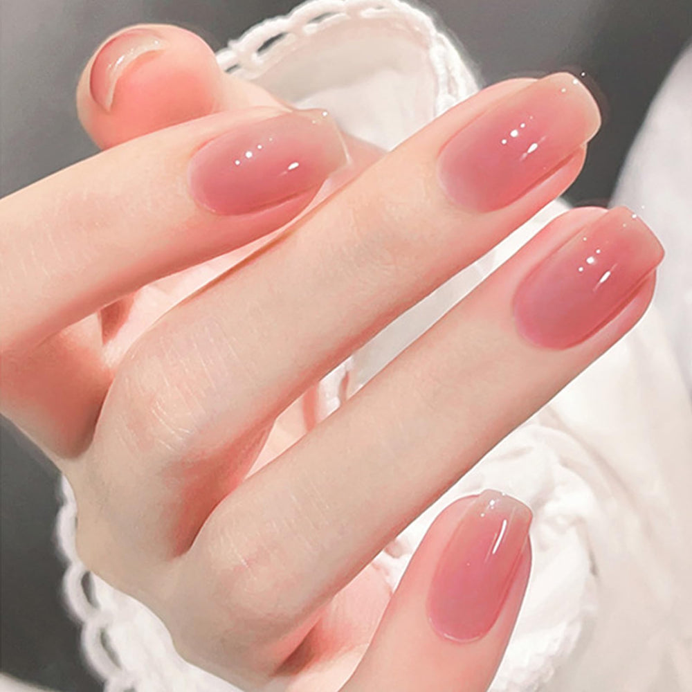 ASMAYSA Jelly Pink Nail Polish brush stroke for smooth, even application