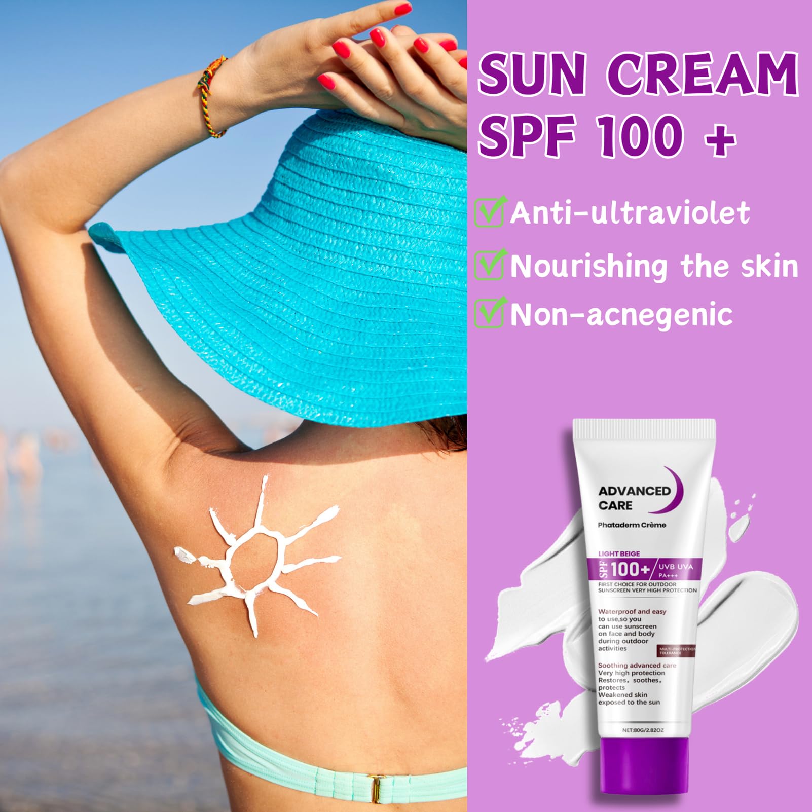 Asmaysa lightweight, fast-absorbing sunblock leaves no greasy residue