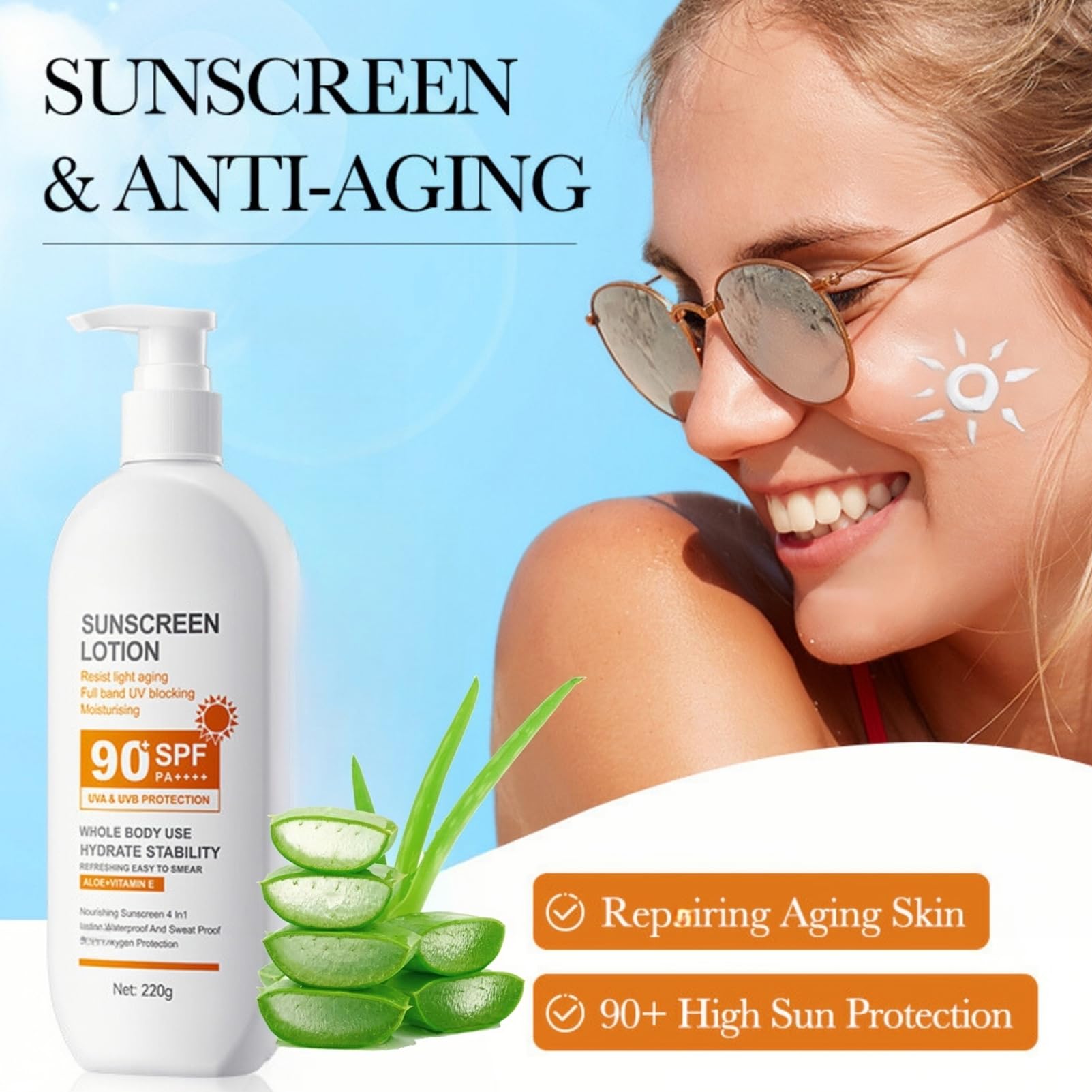 ASMAYSA SPF 90 face and body cream application for daily defense
