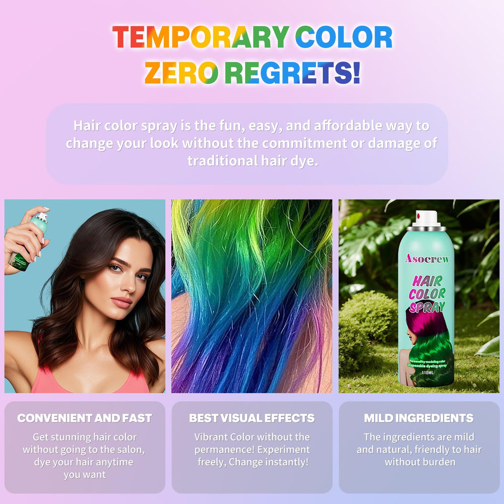 Asocrew GrayHair Spray kid-friendly formula suitable for family fun styling.