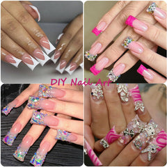 ASONRL half-cover clear duck nail tips with natural curved shape