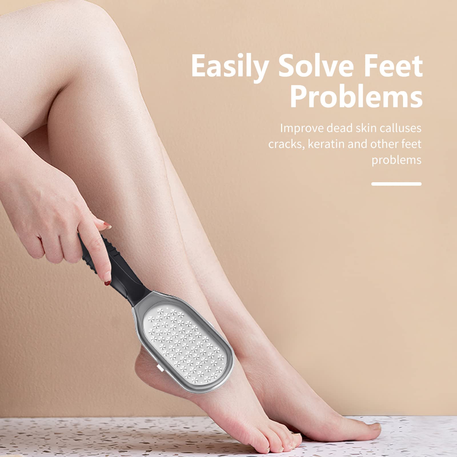 AsonTao Foot Rasp in use on wet feet for smoother skin prep