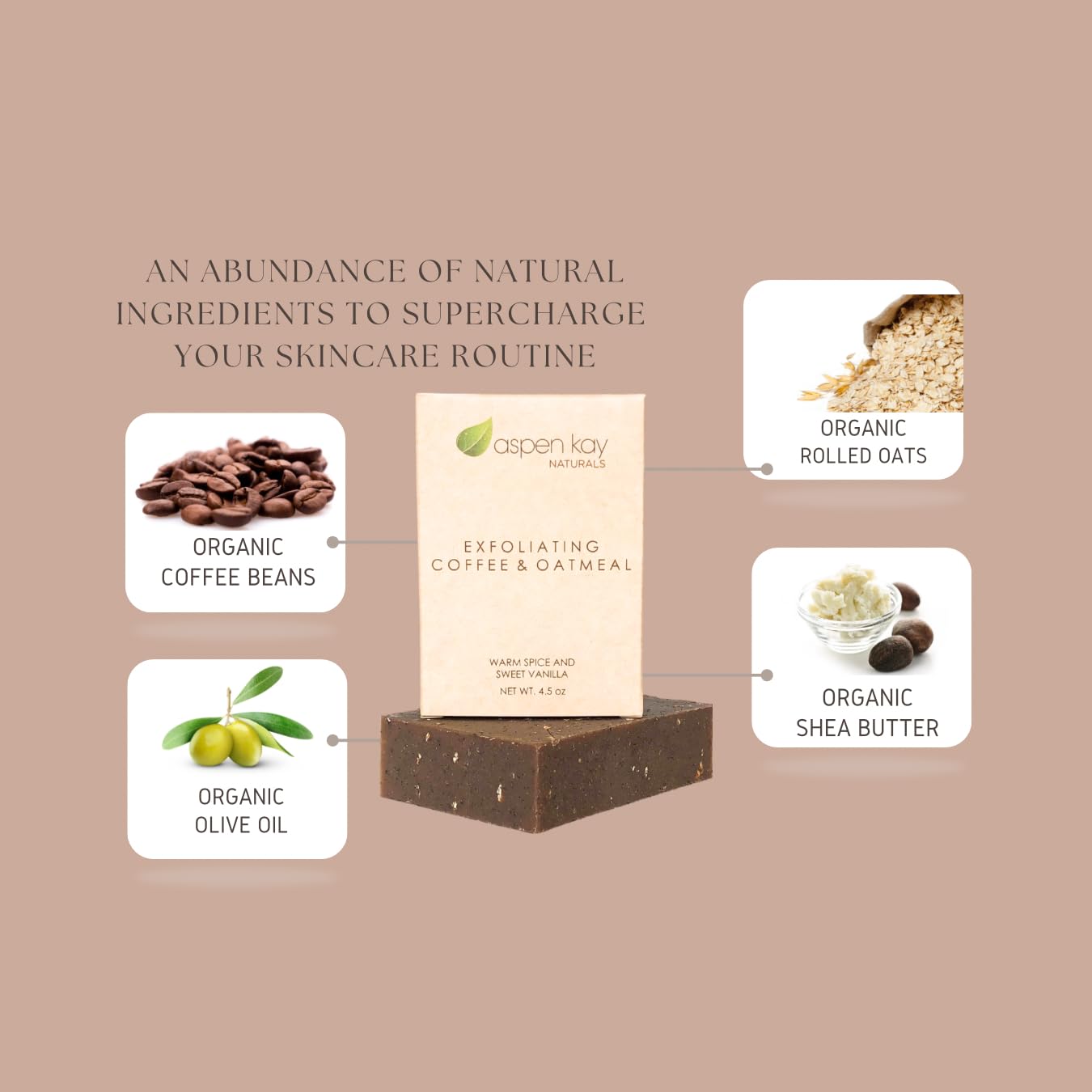 Aspen Kay Naturals face, body, and foot scrub soap in use.
