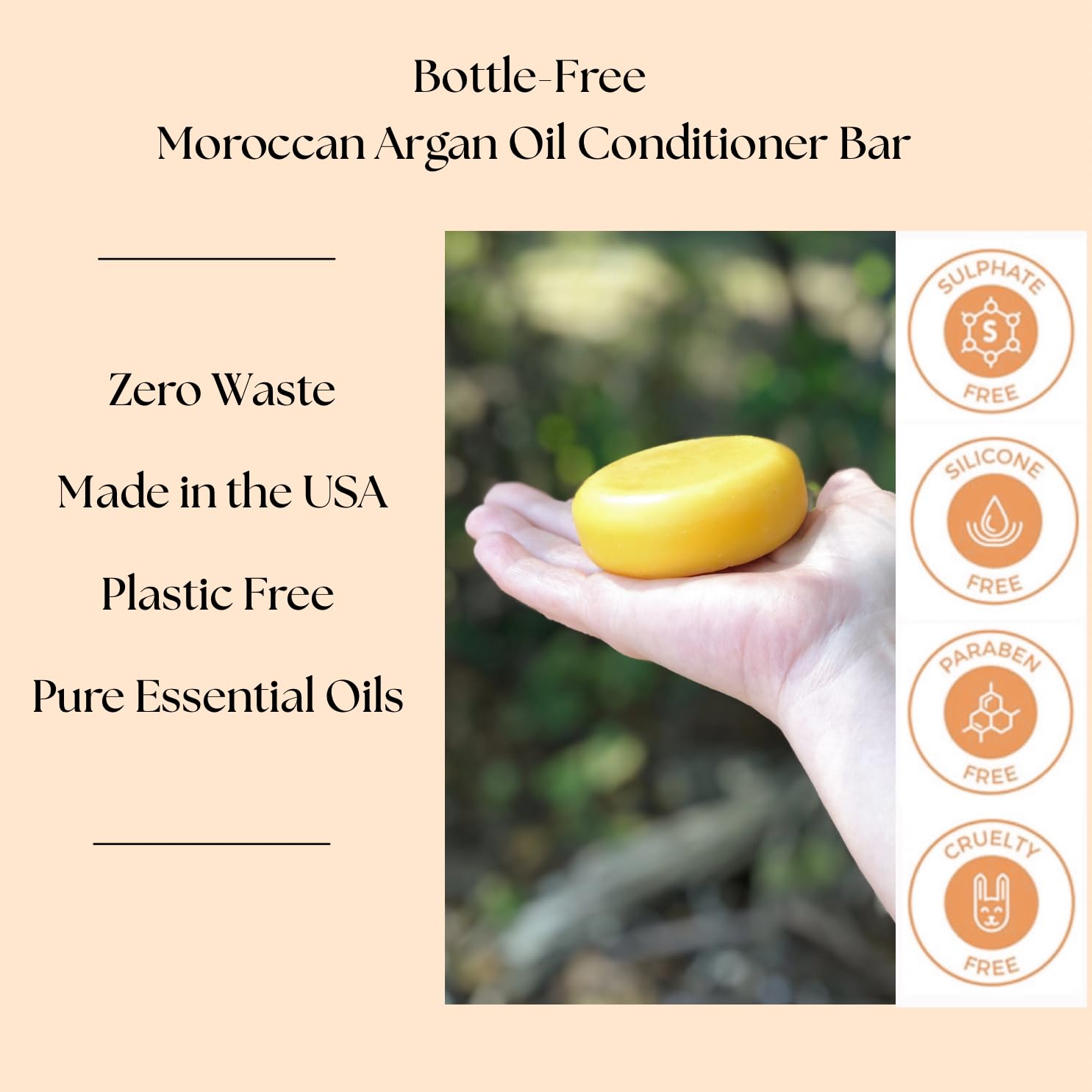 Travel-ready conditioner bar in a compact case for on-the-go use.