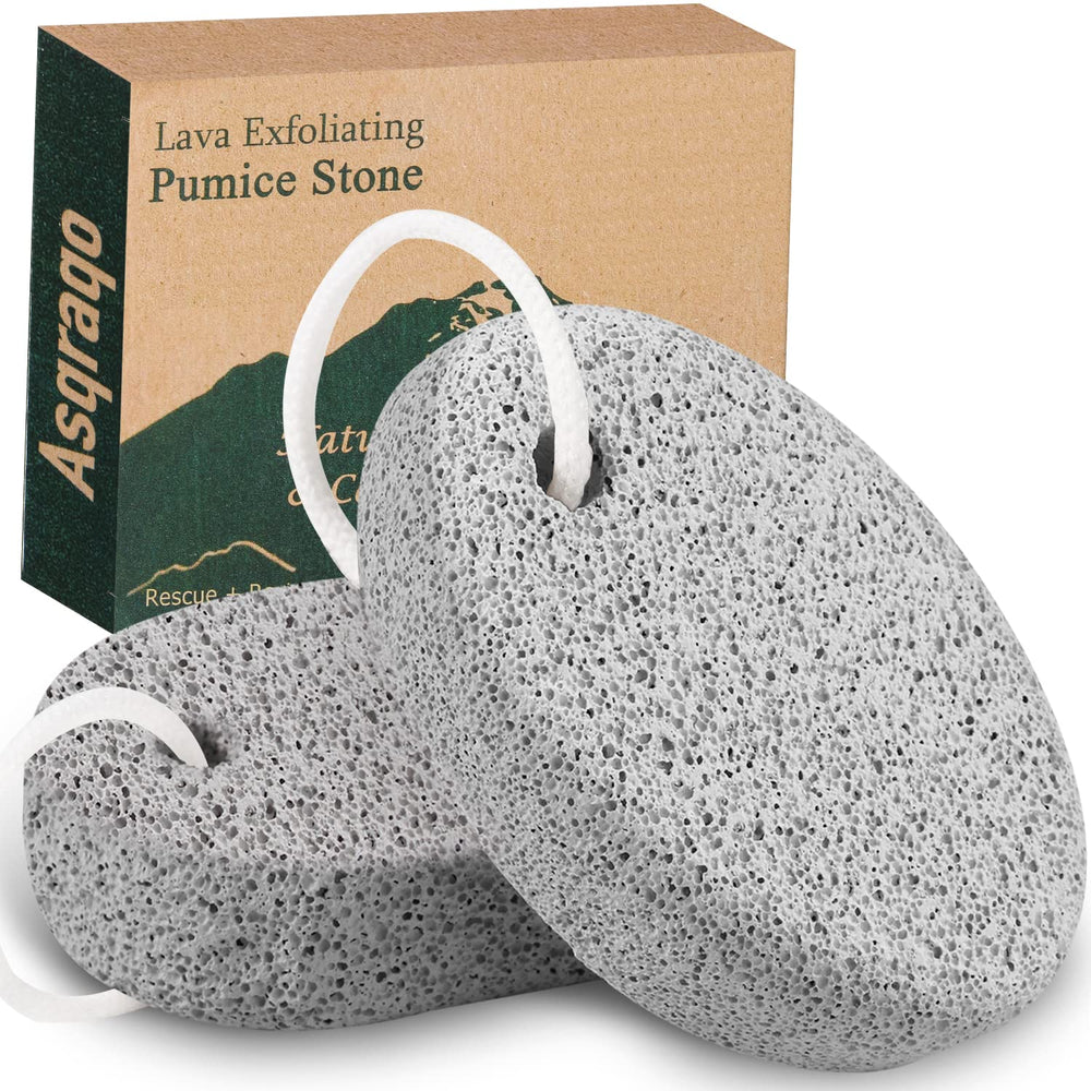 Asqraqo natural pumice stone pair for foot and hand exfoliation.