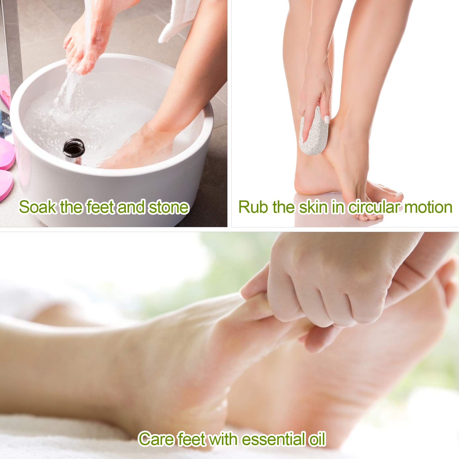 Asqraqo pumice stone with rope drying ring for convenient storage.