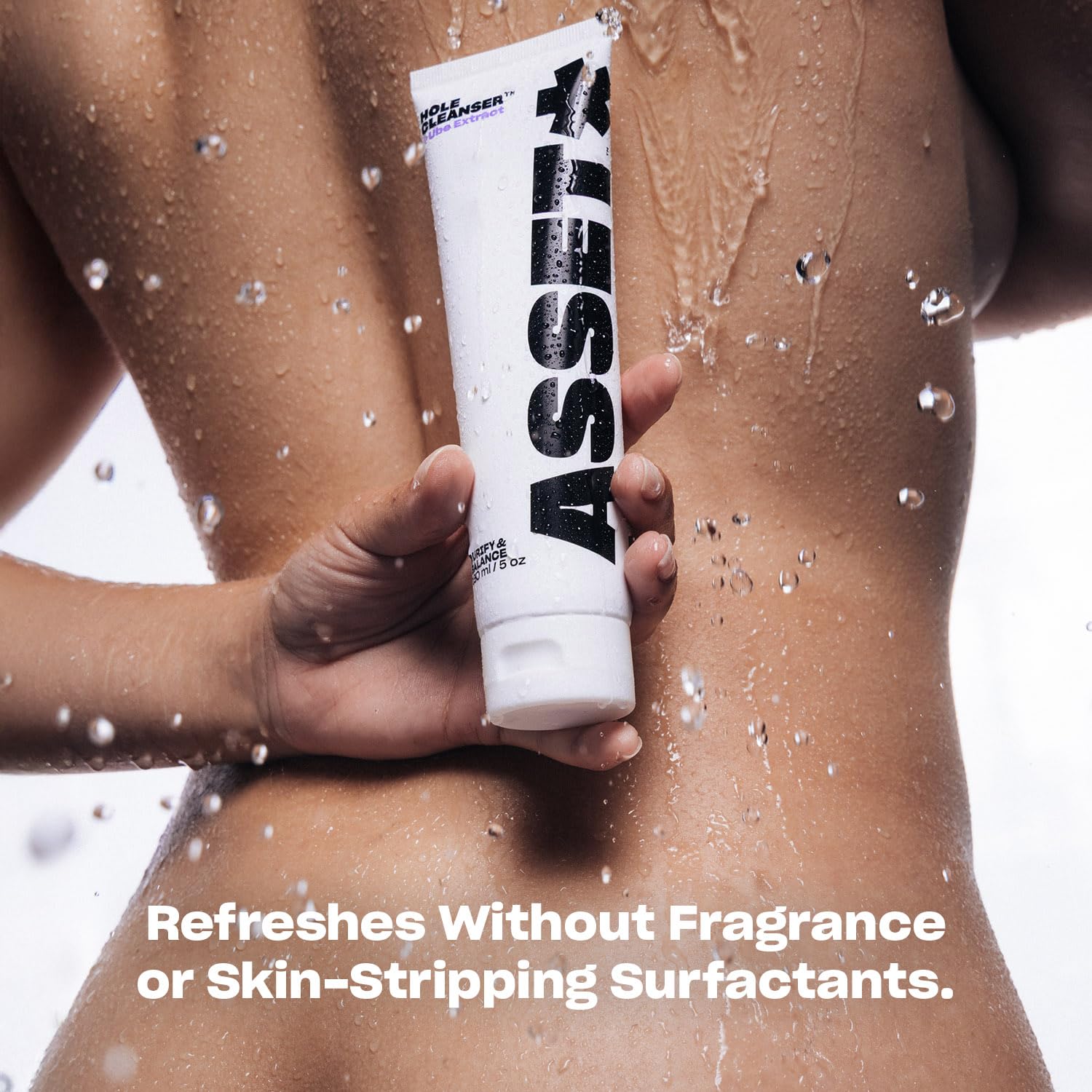 Asset Hole Cleanser hand-application shows discreet, skin-friendly cleansing in use.