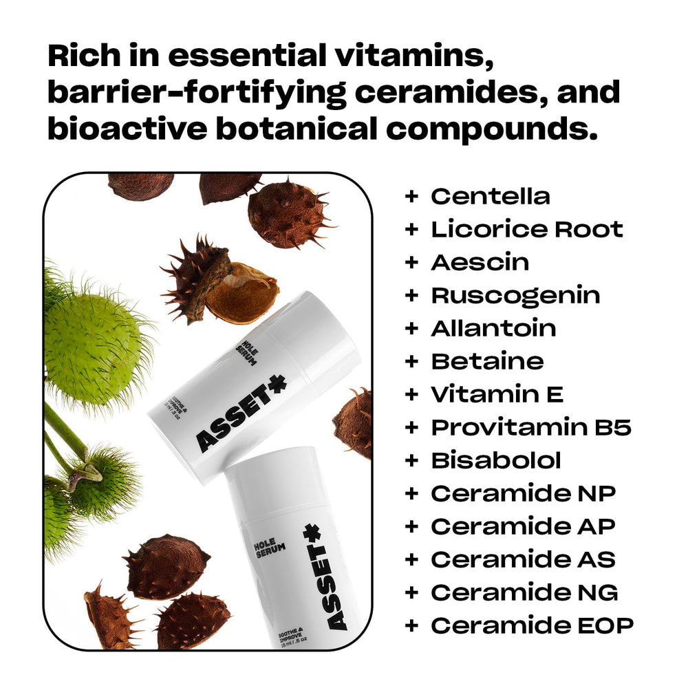 Asset Hole Serum for postpartum recovery fits daily skincare routine.