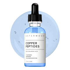 Asterwood Copper Peptides Serum bottle for daily anti-aging care.