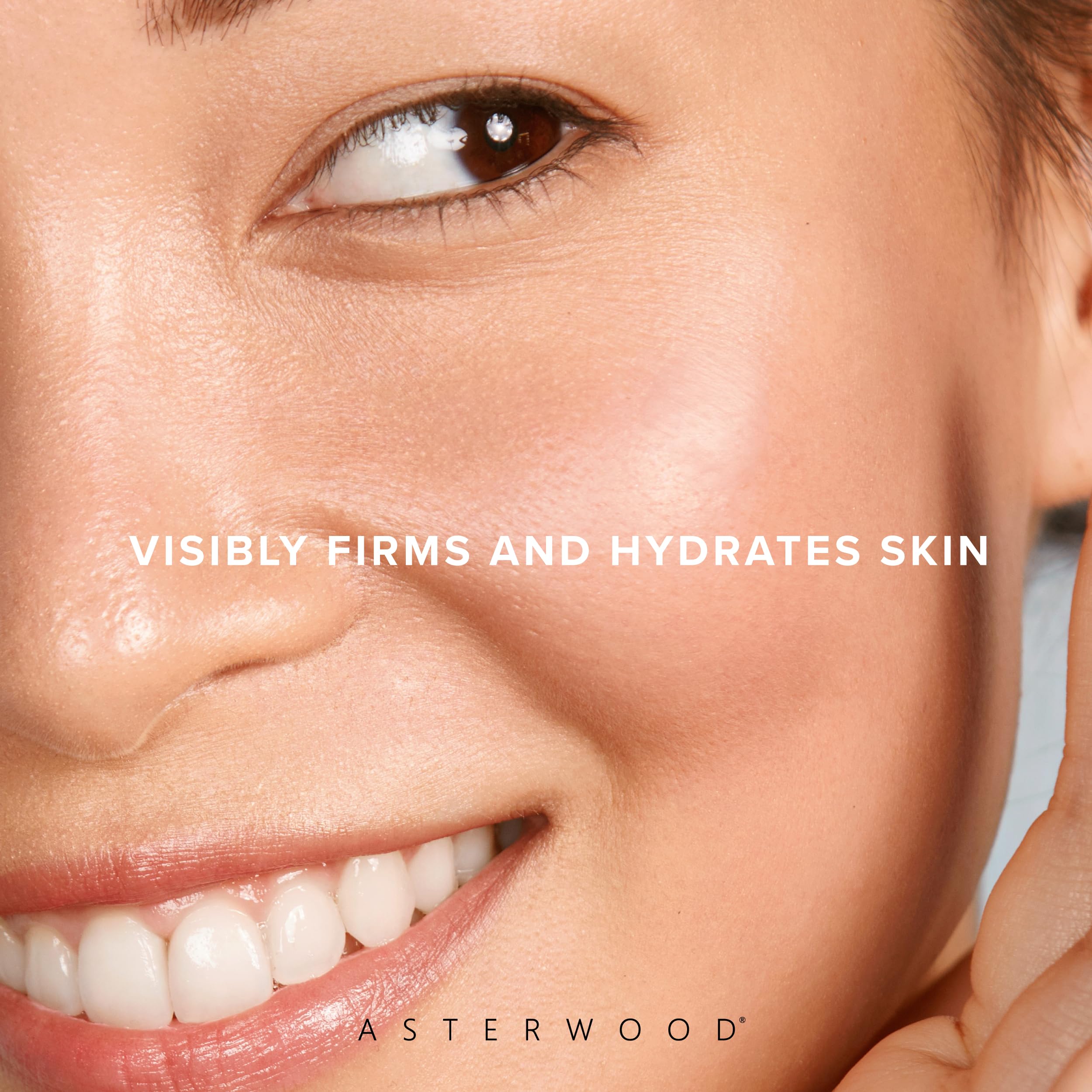 Hyaluronic acid droplets signaling intense hydration from Asterwood.
