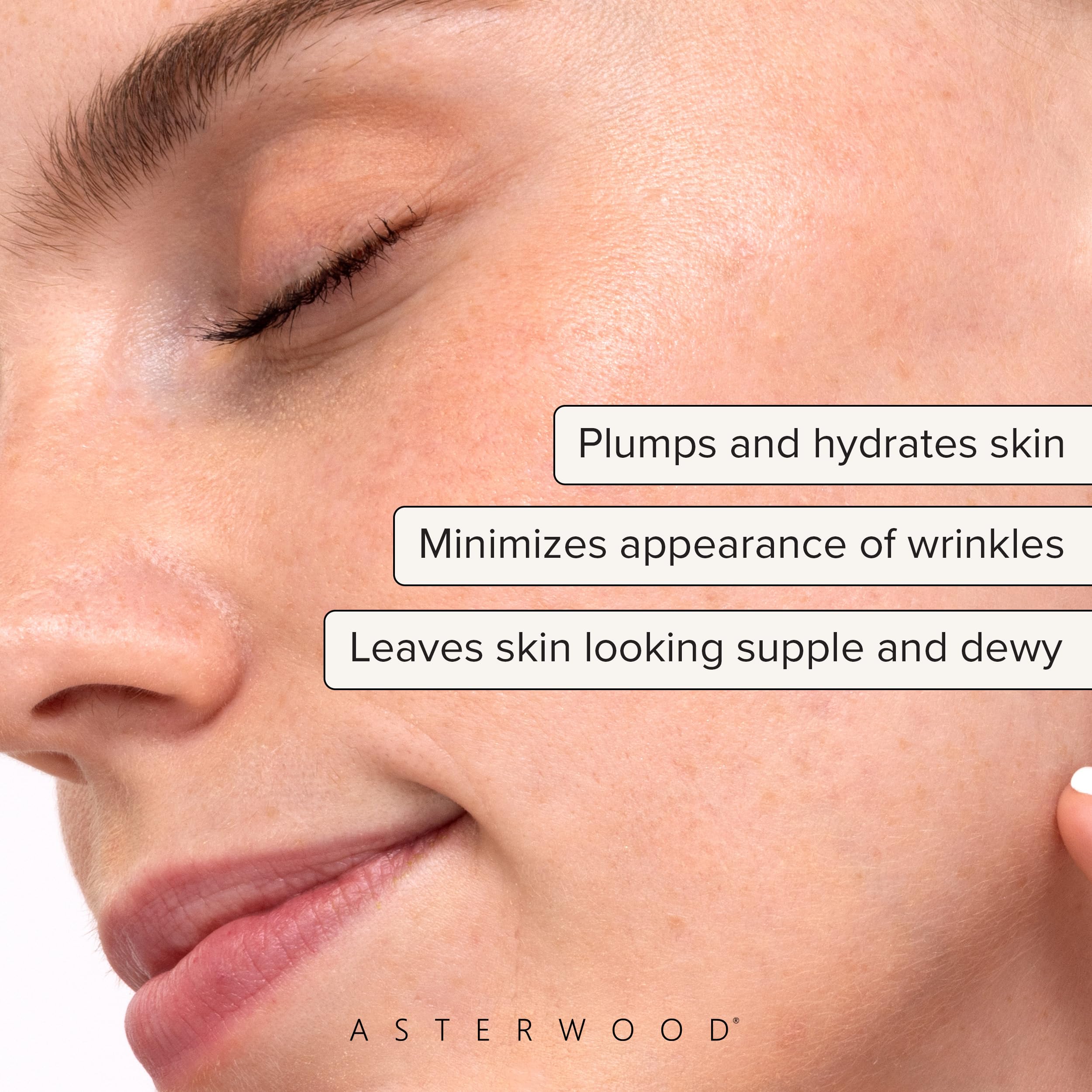 Close-up of Asterwood serum dropper for precise daily moisturizing.