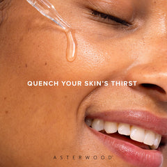 Asterwood Hyaluronic Serum applied on damp skin sealing in moisture.