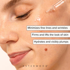 Asterwood serum pump dispenser for easy nightly application.