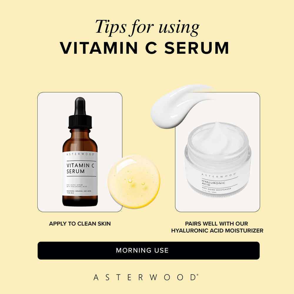 Compact packaging of Asterwood Vitamin C Serum protecting from light