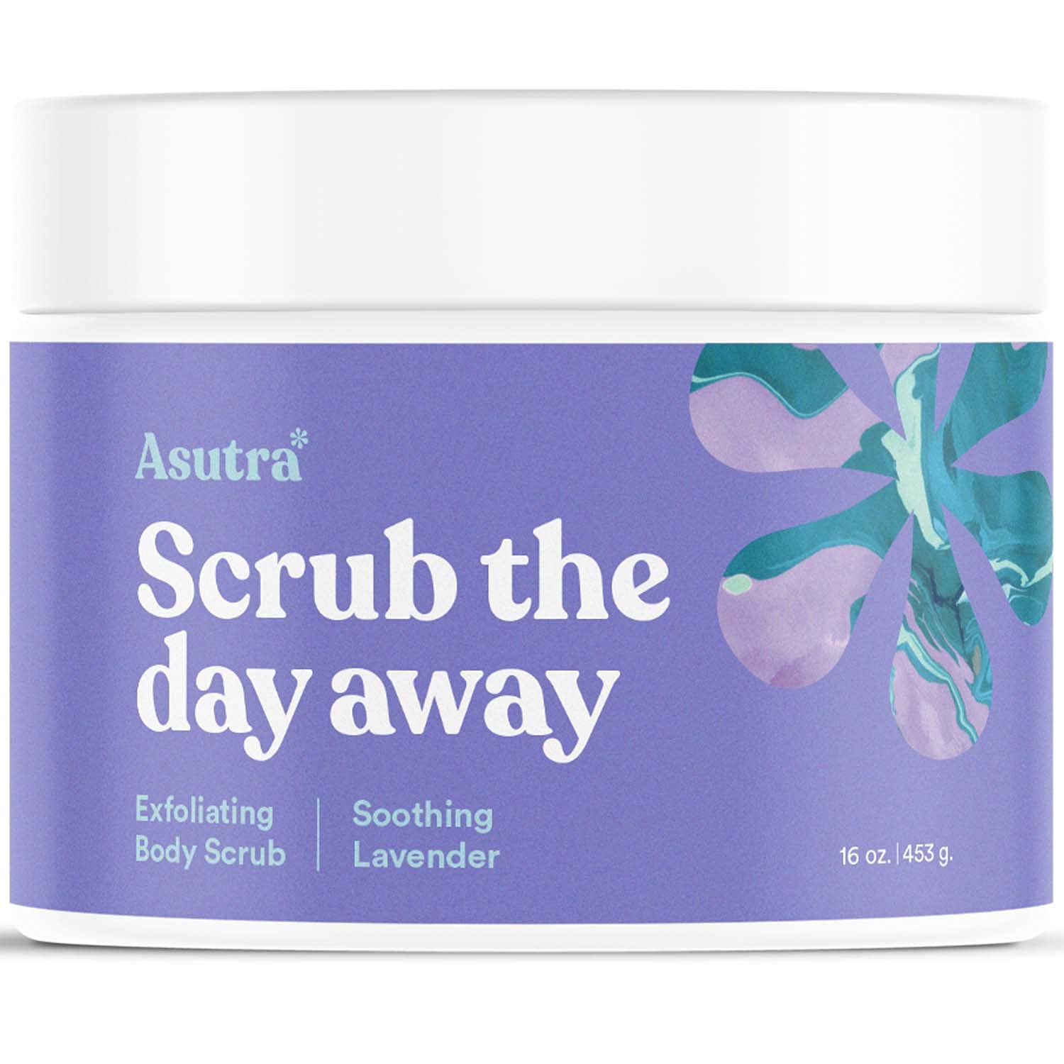ASUTRA Dead Sea Salt Scrub bottle showing gentle exfoliation and mineral-rich formula.