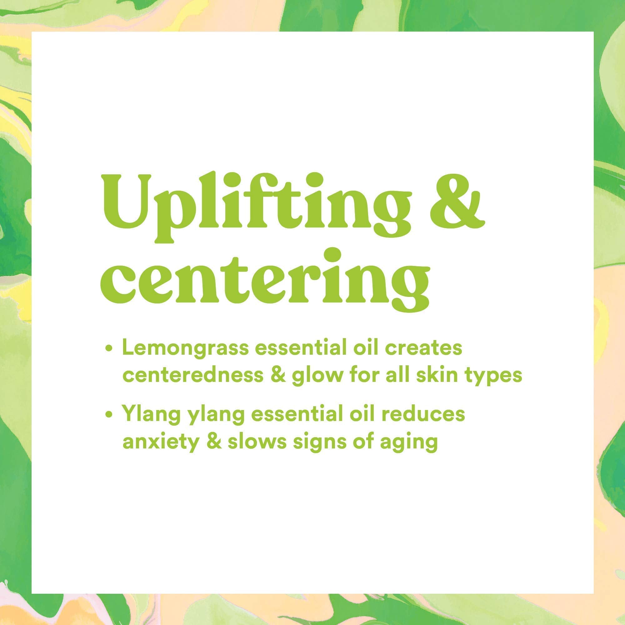 Lemongrass and ylang ylang oils in ASUTRA scrub provide uplifting scent.