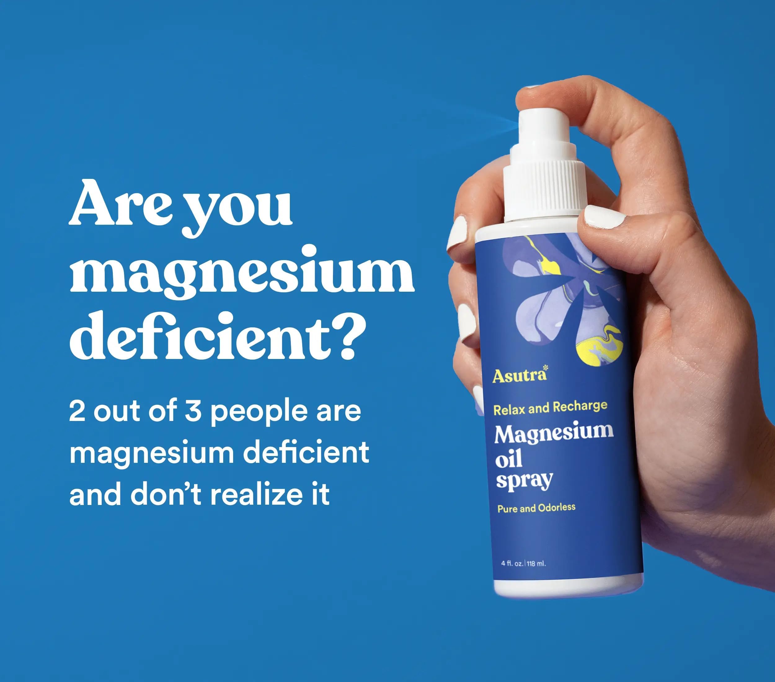 ASUTRA magnesium oil spray compact bottle with cap and nozzle
