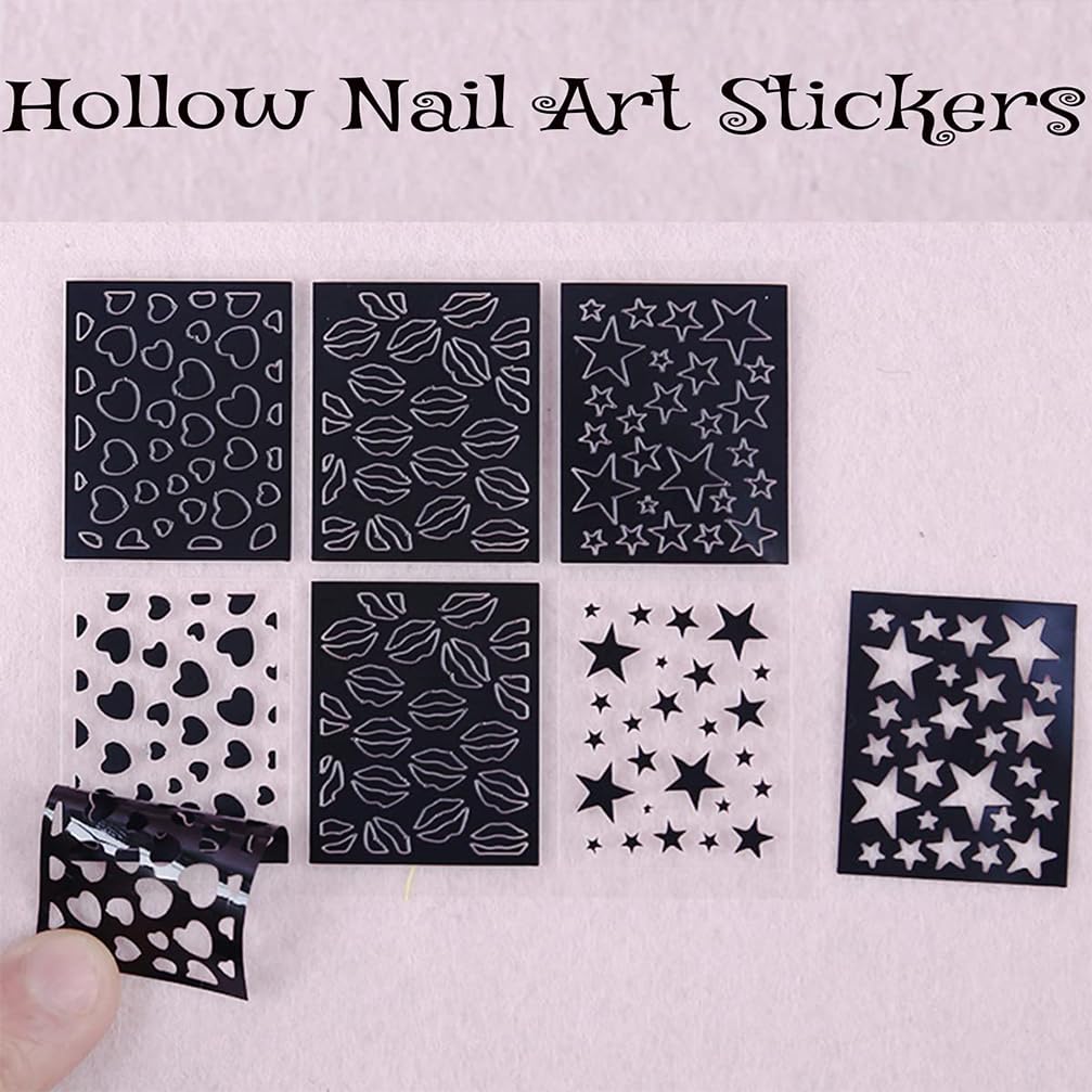 ASVNRES moon and stars stencils for elegant at‑home nail designs