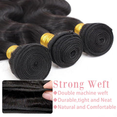 Asxdovig body wave bundles weft closeup showing tight stitching and durability