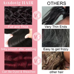 Asxdovig Brazilian body wave bundles 18-inch for fuller look and soft waves