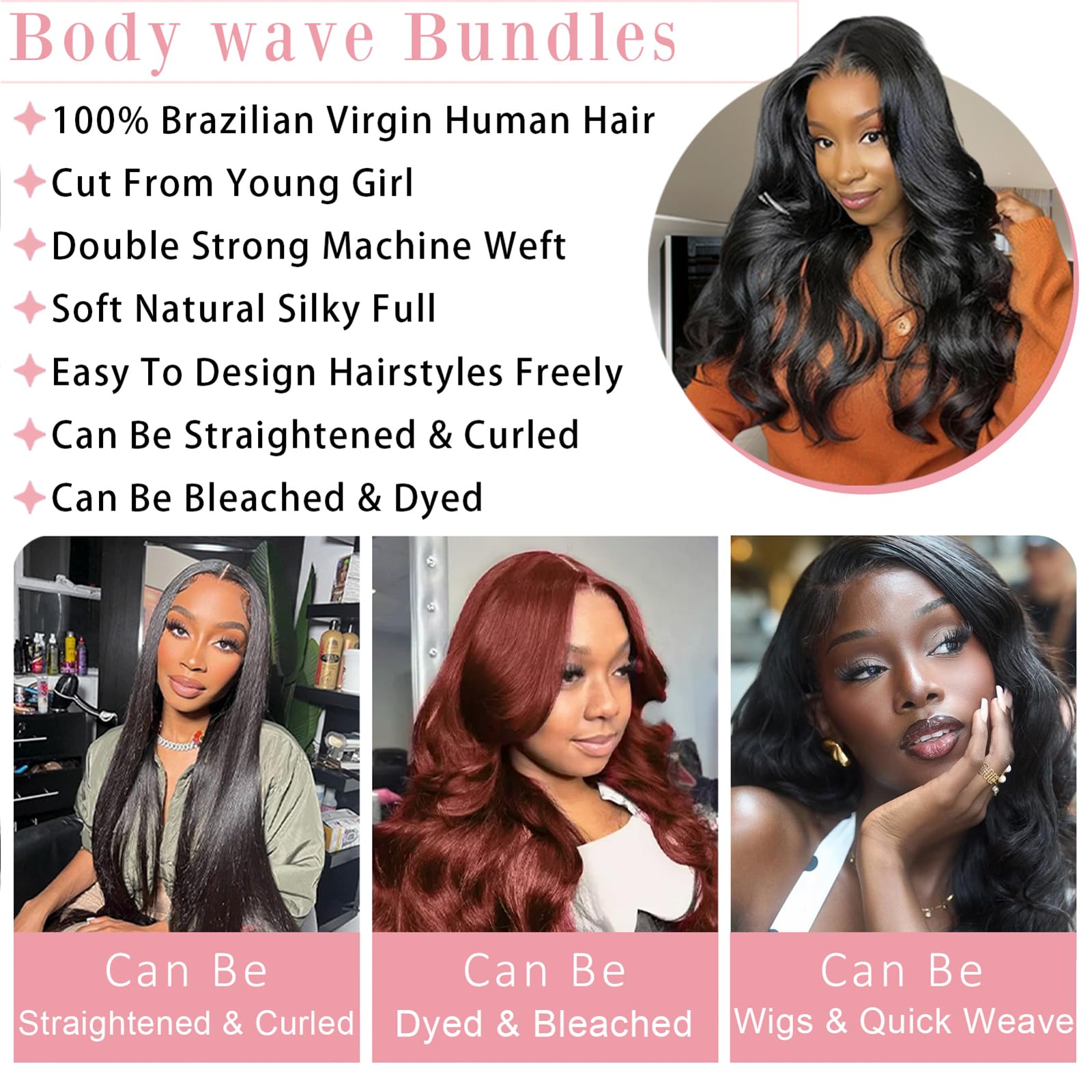 Asxdovig body-wave bundles designed for versatile styling and long-lasting wear