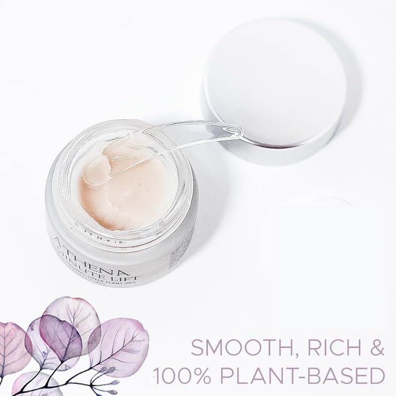 Athena 7 Minute Lift plant-based ingredients close-up emphasizes clean beauty approach.