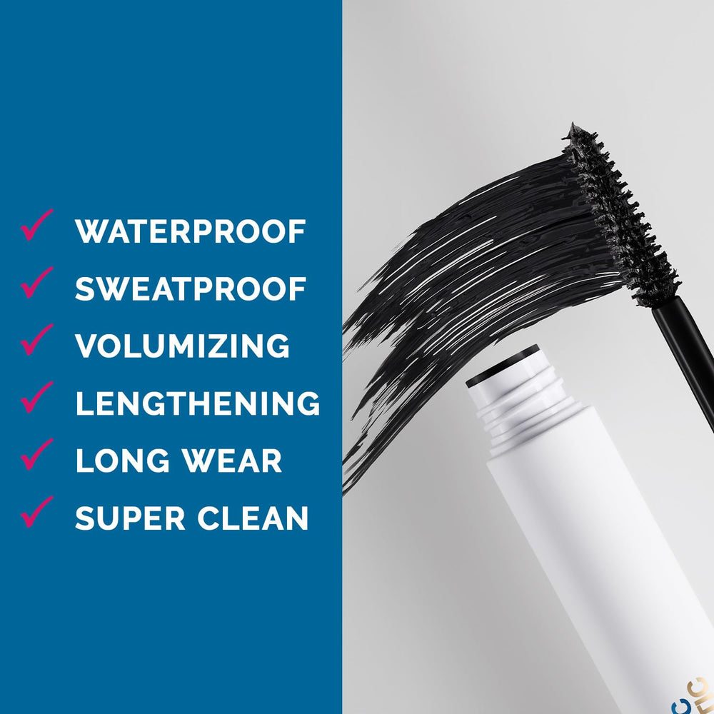 ATHLETIC COSMETIC The G.O.A.T. mascara water-resistant swatch demonstrates sweat resistance.