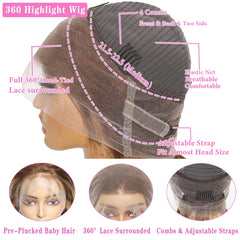 Atilck ombre lace front wig with pre-plucked knots for a natural part.