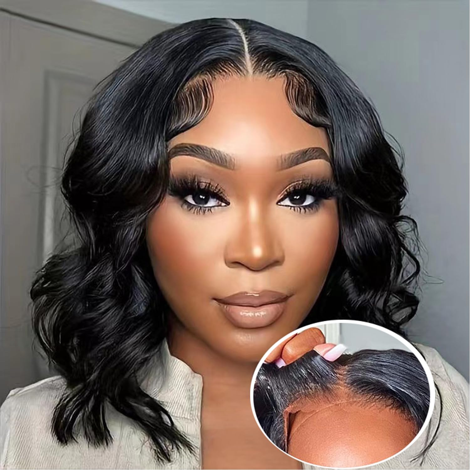 Atilck Wear and Go glueless bob wig with body wave lace for easy wear and natural look.